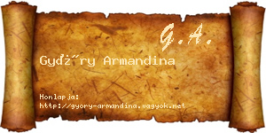 Győry Armandina névjegykártya